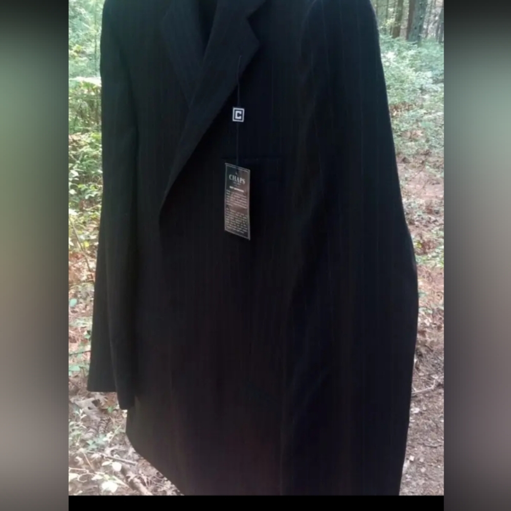 Chaps Black Wool Suit Jacket